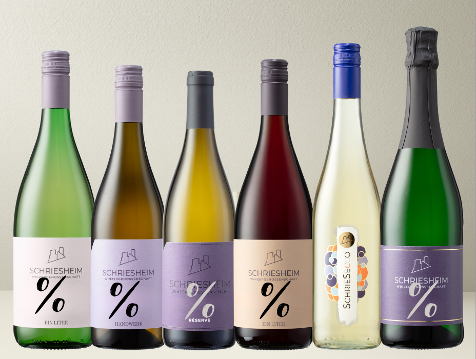 Weinflaschen mit Prozent Symbol